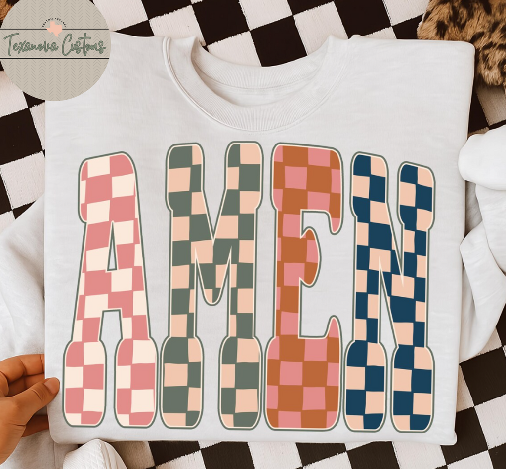 Checkered Amen Graphic