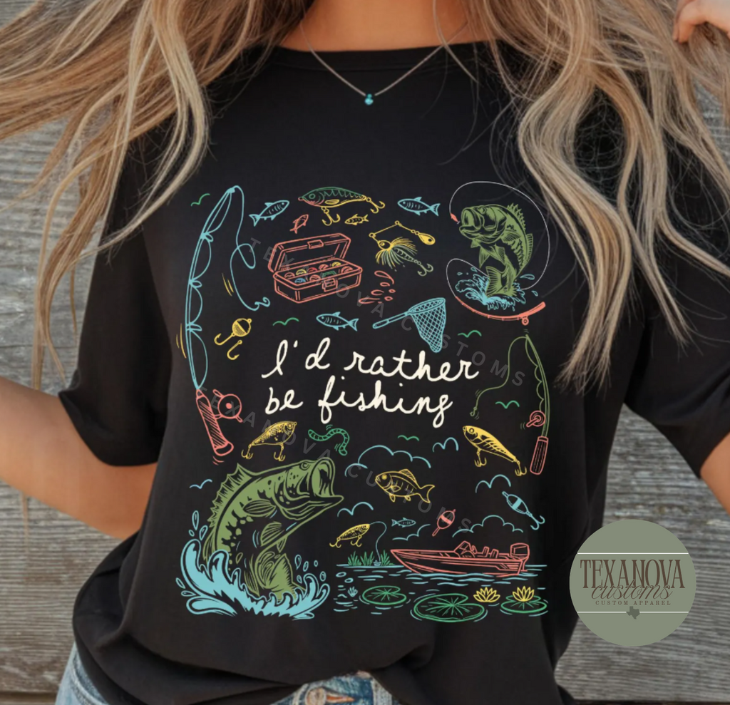I'd rather be fishing Graphic
