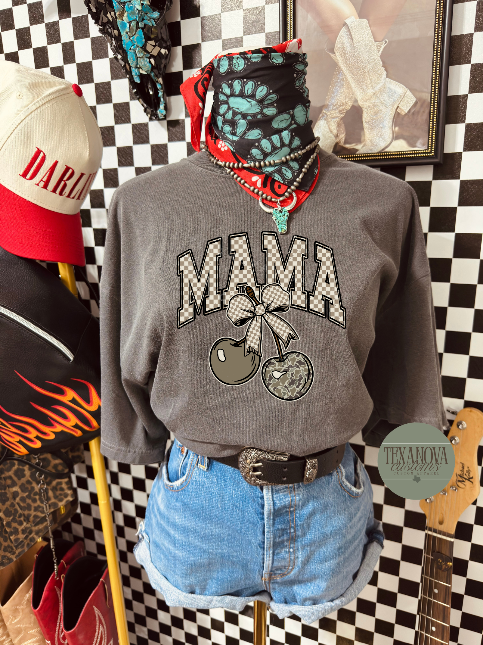 Camo Checkered Mama Graphic
