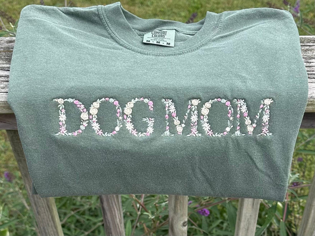 Embroidered Floral Dog Mom