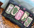 Pink & Green Merry Christmas Graphic