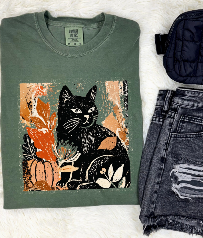Fall Black Cat Graphic