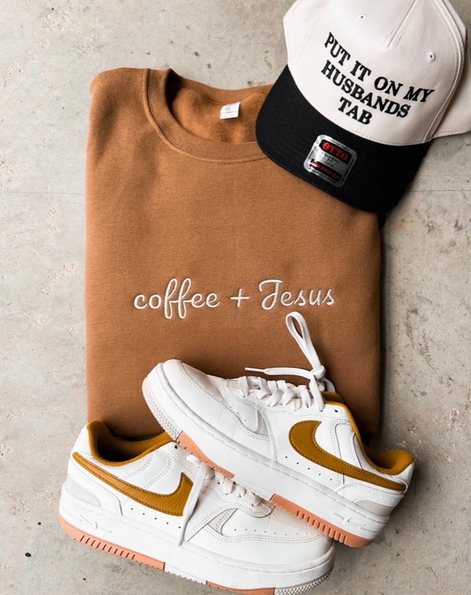 Embroidered Coffee & Jesus